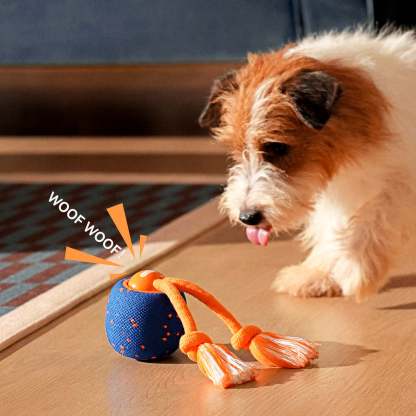  Wicked Ball Rolly Automatic Moving Bouncing Rotating E-TPU Material Rope Barks Sound  Smart Interactive Dog Toy