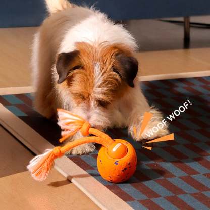  Wicked Ball Rolly Automatic Moving Bouncing Rotating E-TPU Material Rope Barks Sound  Smart Interactive Dog Toy