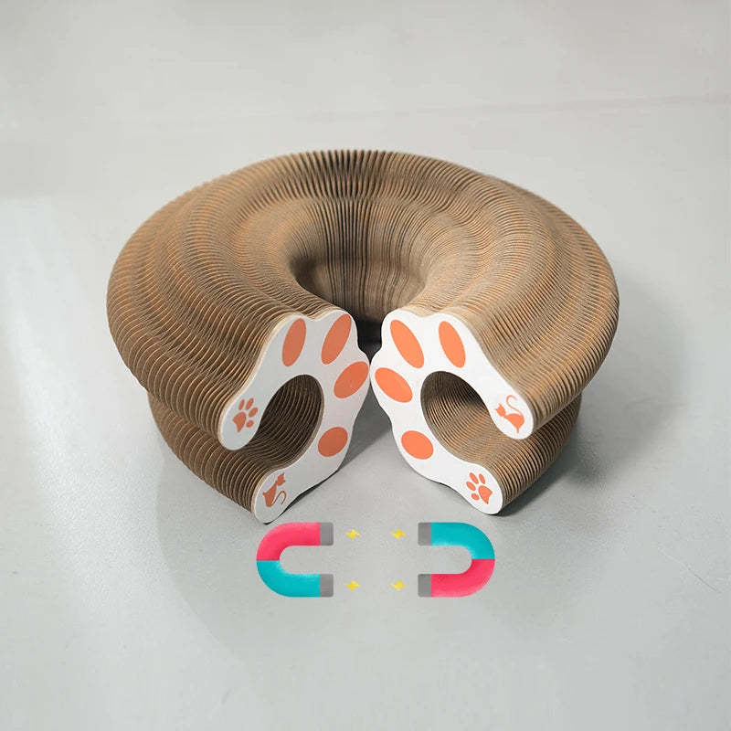 Magic Cat Scratch Organ Board Cat Toy with Ball Cat Grinding Claw Cat Climbing Frame Kitten Round Corrugated Cat Scratching Toy