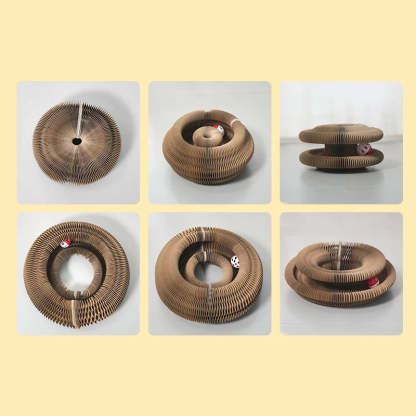 Magic Cat Scratch Organ Board Cat Toy with Ball Cat Grinding Claw Cat Climbing Frame Kitten Round Corrugated Cat Scratching Toy