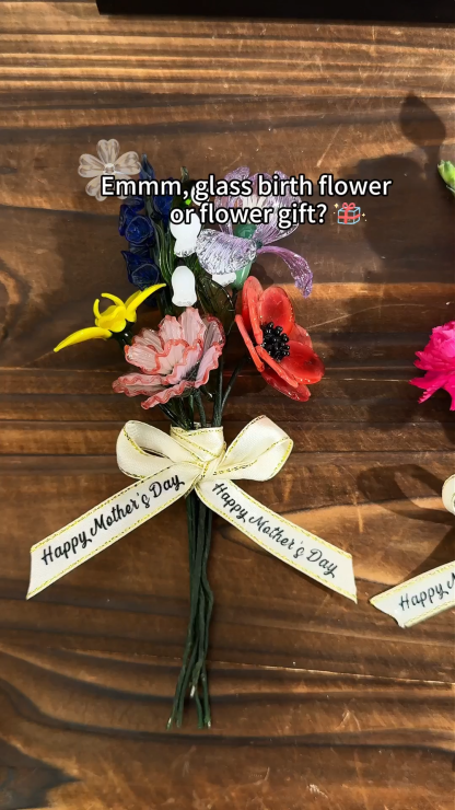 Custom Glass Birth Flower Frame Mother's Day Gift