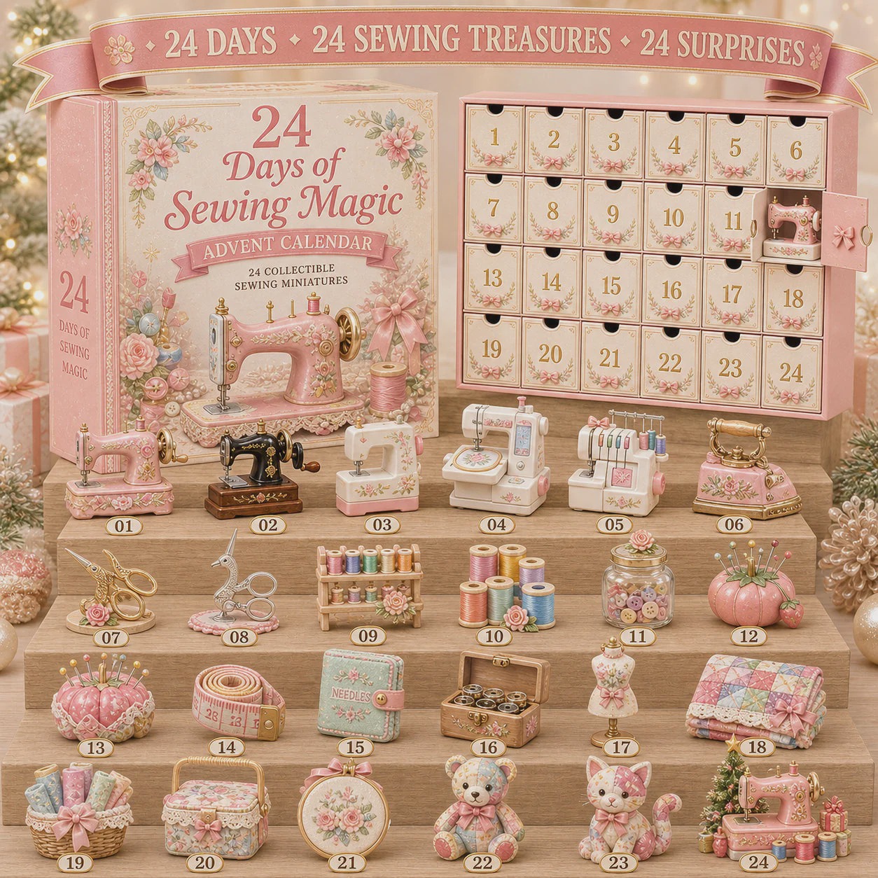 ✂️24 Days of Sewing Advent Calendar 🎁 Christmas Countdown Box for Sewing Enthusiasts