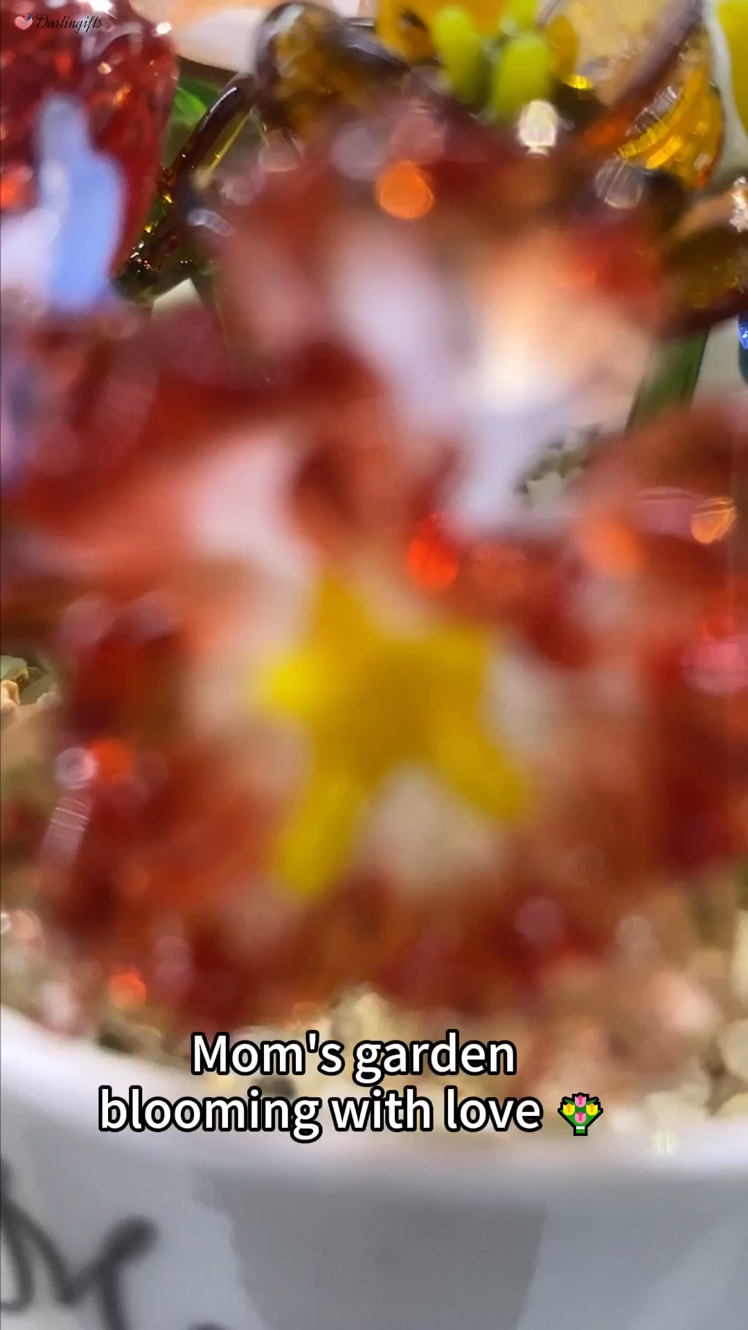 Custom Birth Flower Pot with Mini Glass Flower Mother's Day Gift