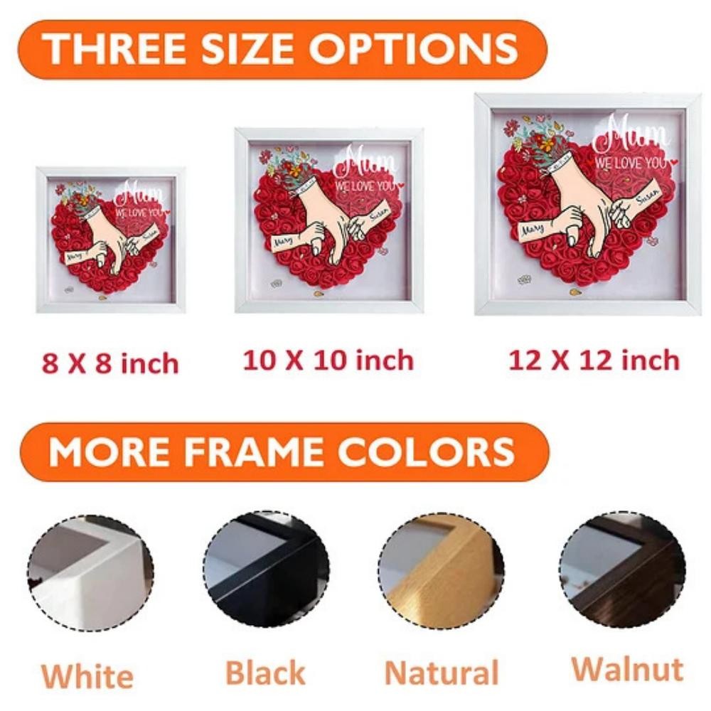 Family love blooms forever – Personalized flower box for mom and grandma with names