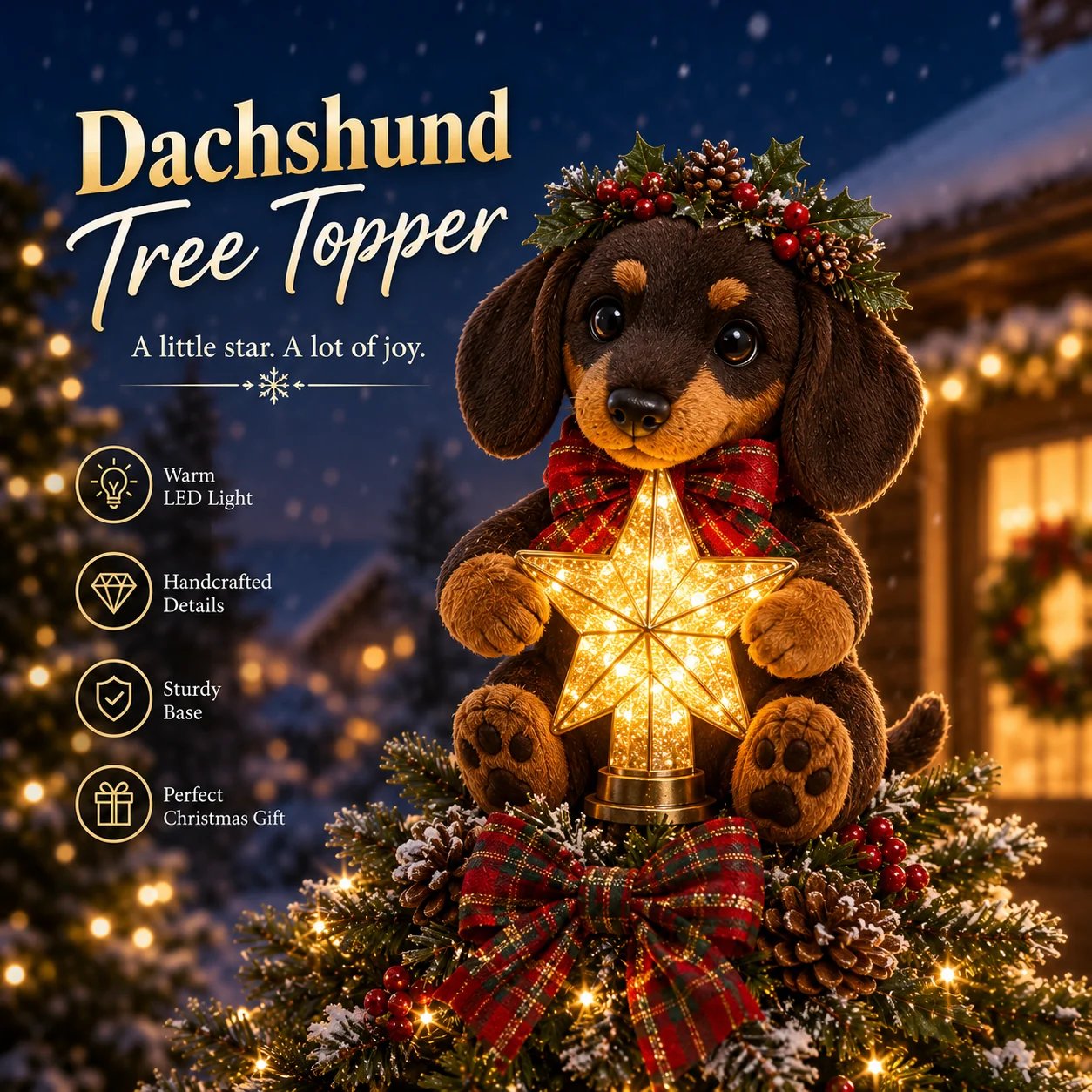 Dachshund Christmas Tree Top