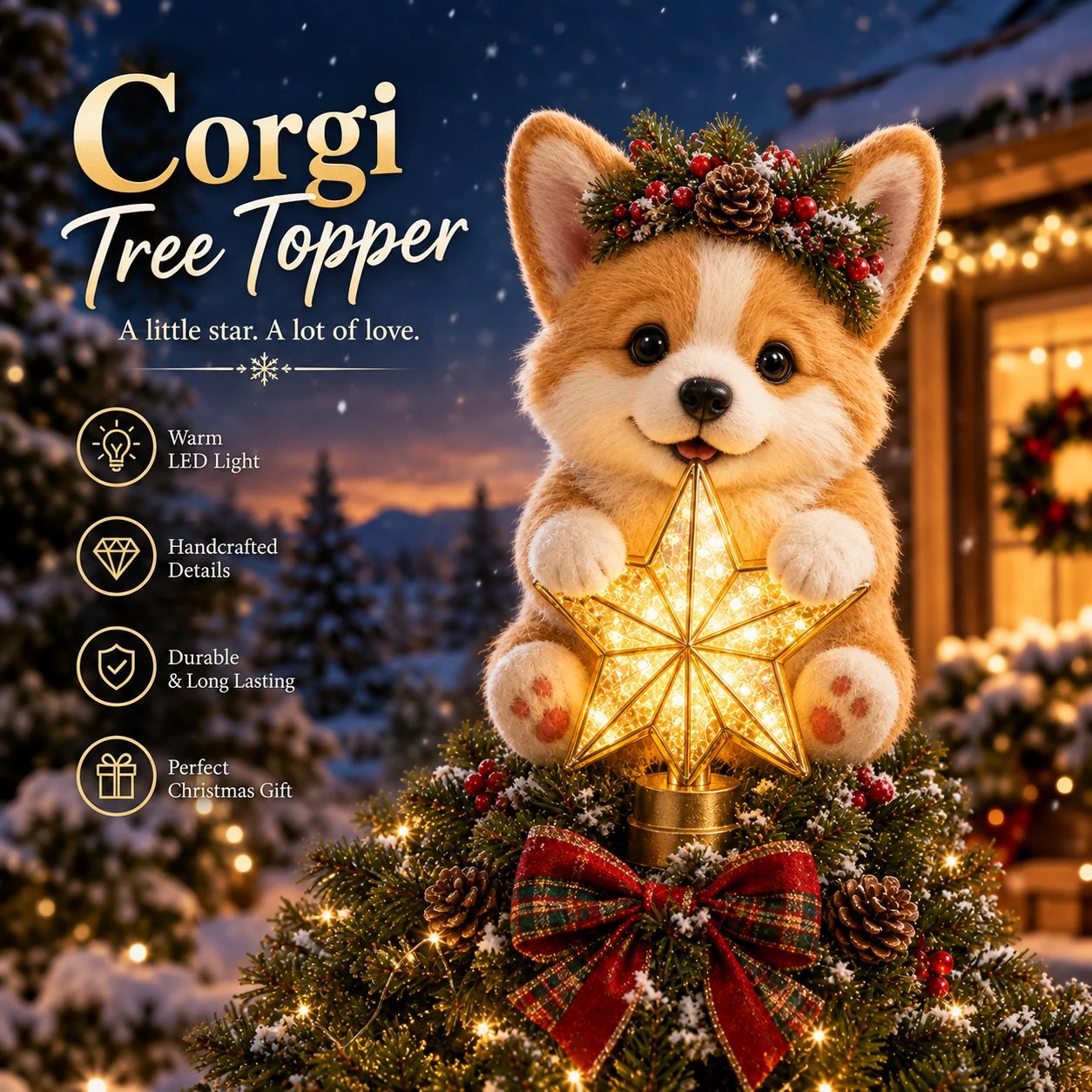 Corgi Christmas Tree Top