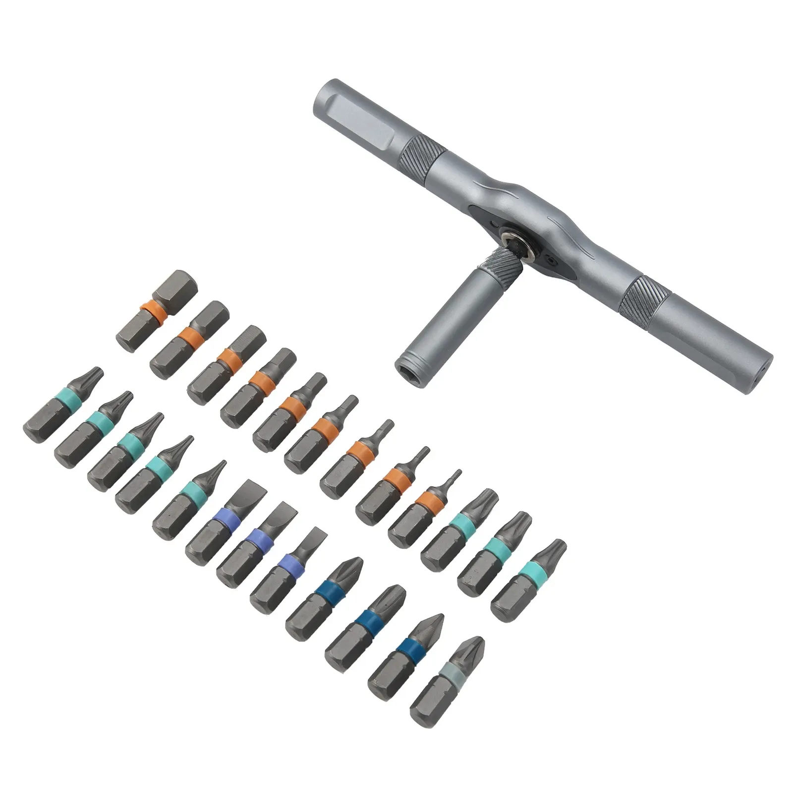 Ratchet Screwdriver Set 24-in-1 Bit Repair Tool Manual Hardware With Handle