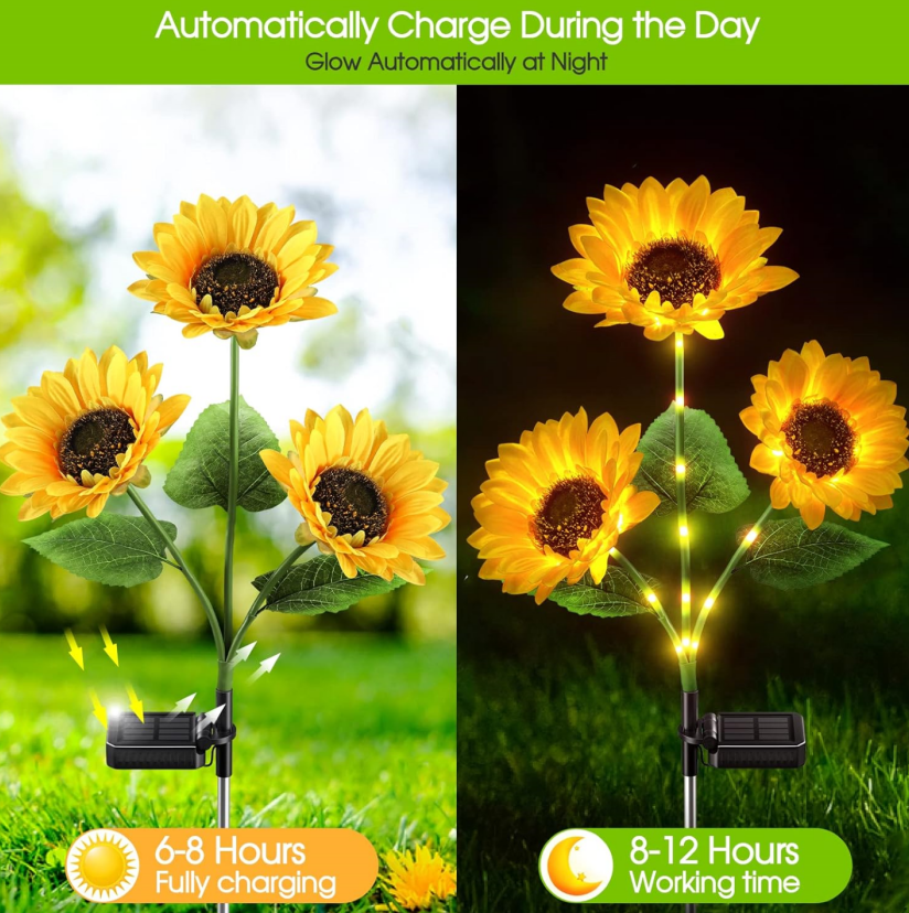 Solar LED Sunflower Garden Lights
