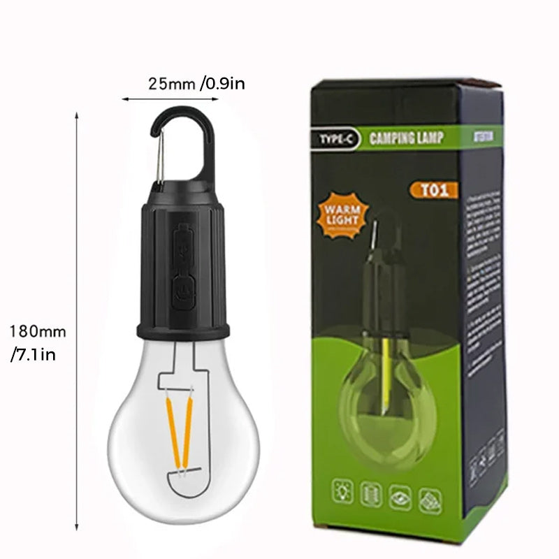 💡 New Outdoor Camping Hanging Type-C Charging Retro Bulb Light