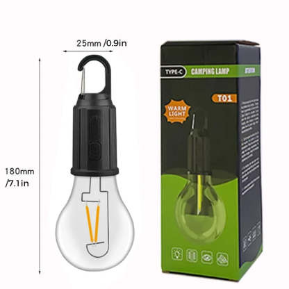 💡 New Outdoor Camping Hanging Type-C Charging Retro Bulb Light