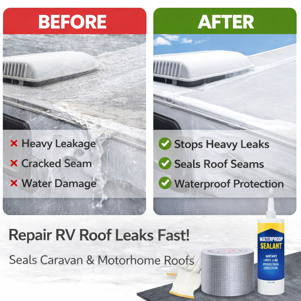 Self-adhesive waterproof membrane for roof leak repair set