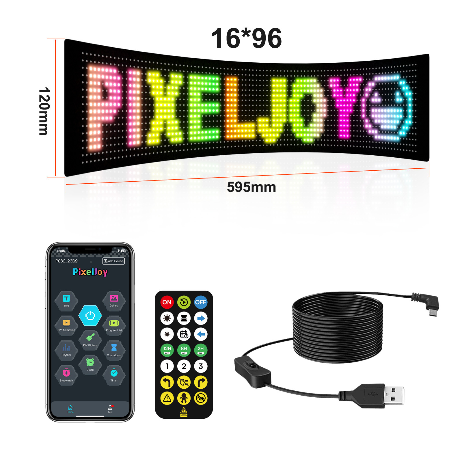 Portable LED car soft-screen sticker – a flexible display screen for use on cars.