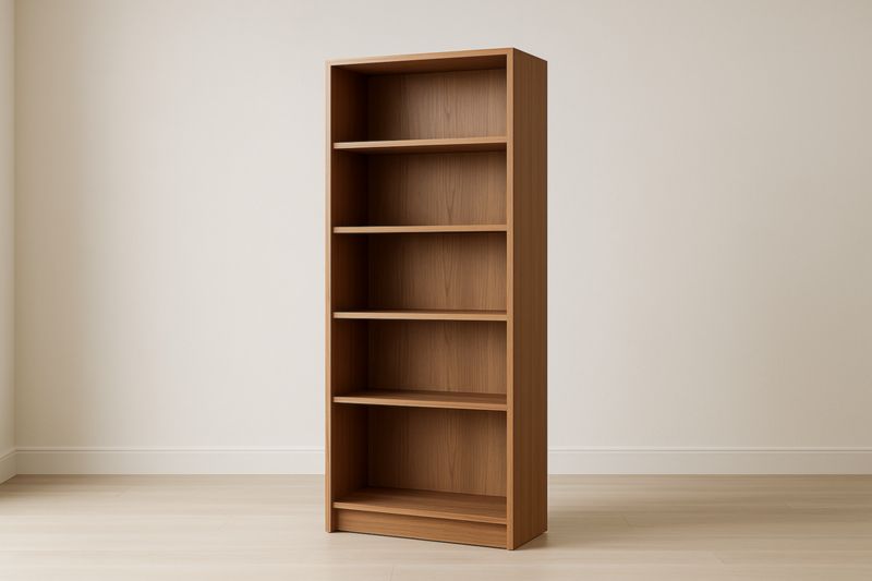 Bibliothèque en bois à plusieurs niveaux