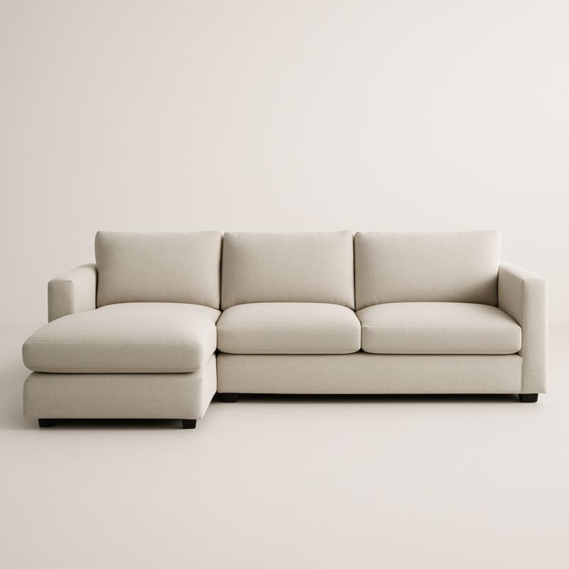 Canapé d'angle en tissu Beige 250x90x85 cm