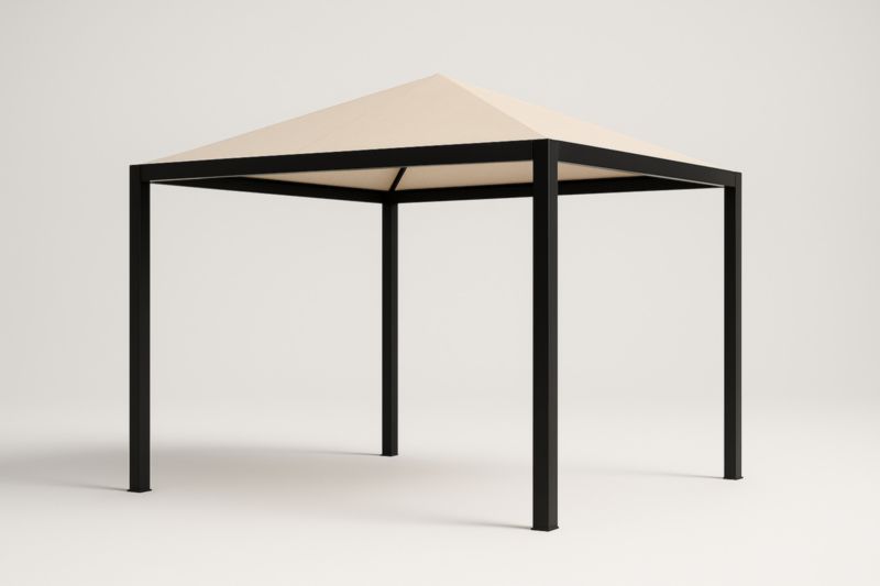 Tonelle de jardin en aluminium avec toit en toile beige 3x3 m(L×l)