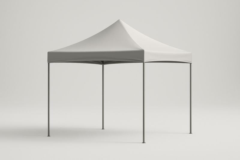 Tente pliante en acier et polyester blanc