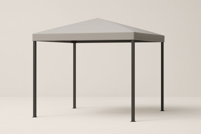 Gazebo de jardin en acier et polyester gris 300x300x250 cm(L×l×H)