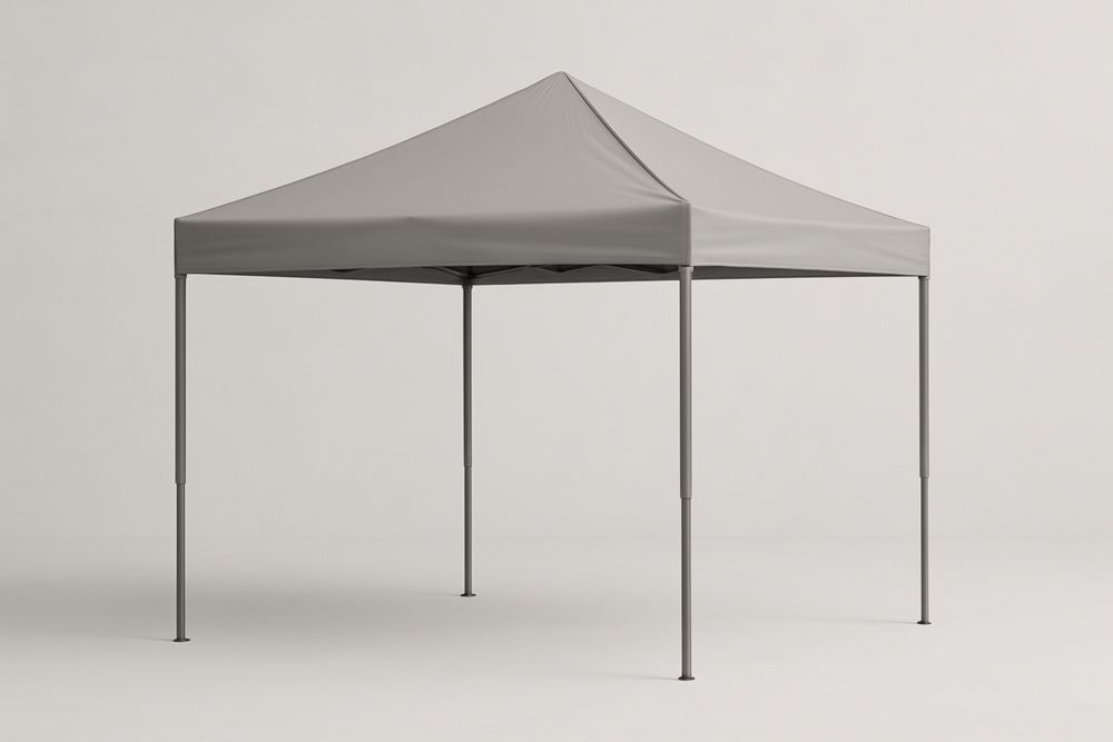 Tente de Jardin Pliante Carrée en Aluminium et Polyéthylène Gris