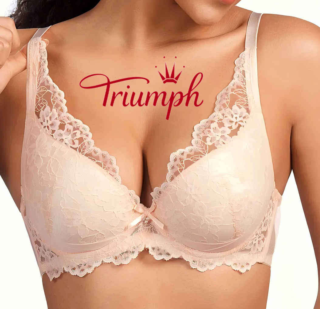 Triumph - 4 részes szett. 💥 Csipkés melltartó hímzett virágokkal.
