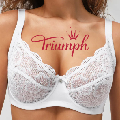 💖Triumph® 4 db-os csomag ✨ Új merevítő nélküli csipkemelltartók, plus size méretekben [75A-110H]