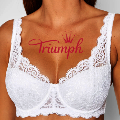 Triumph®👑4db✨💝Kényelmes csipkemelltartó virághímzéssel, nagy méretű [75A-120F]