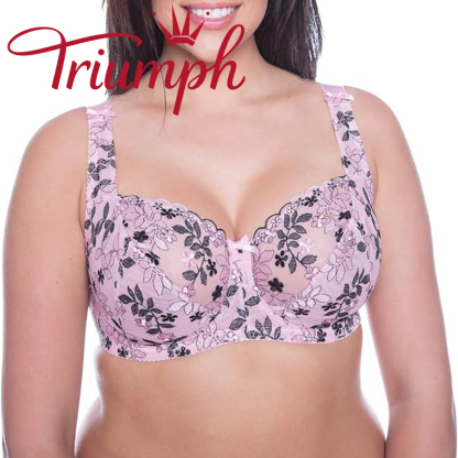 Triumph - 4 részes szett 🔥Triumph Virágmintás Hímzett Csipke Melltartó