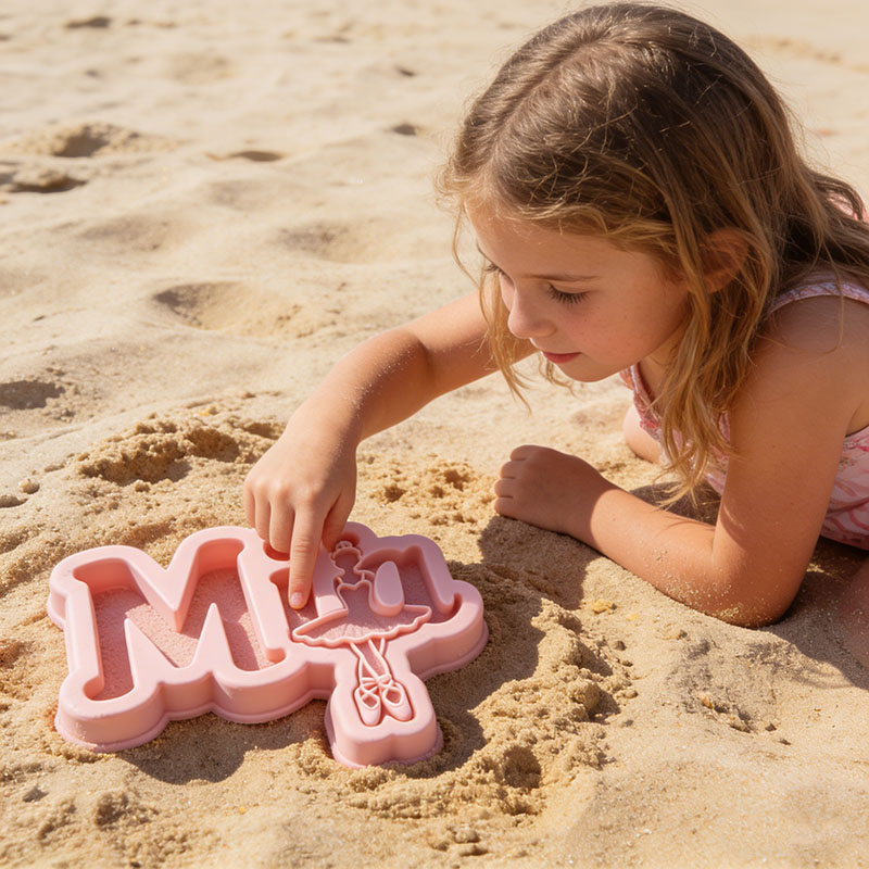 Personalized Multi-color Name 3D Printed Ballet Sand Mold 2-9 Letters Beach Vacation Essentials Play Birthday Gift for Family Kids