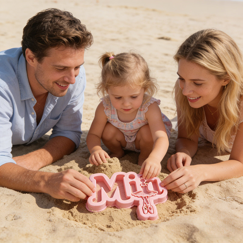 Personalized Multi-color Name 3D Printed Ballet Sand Mold 2-9 Letters Beach Vacation Essentials Play Birthday Gift for Family Kids