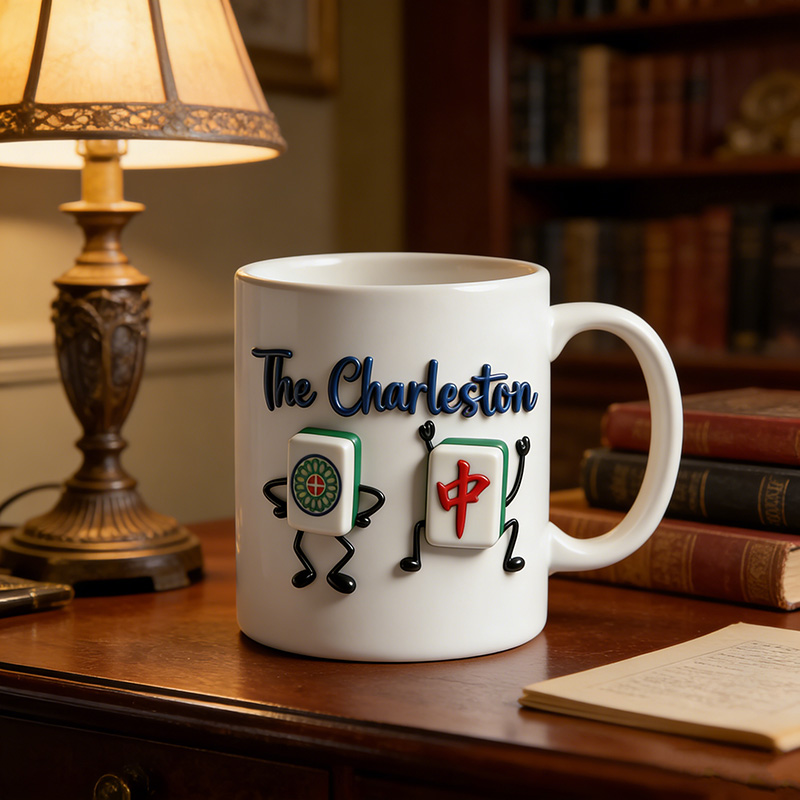 Personalized Charleston Mahjong Mug Dance Mug Custom Tiles and Text for Mahjong Lovers for Holiday Party Game Night for Family Friends