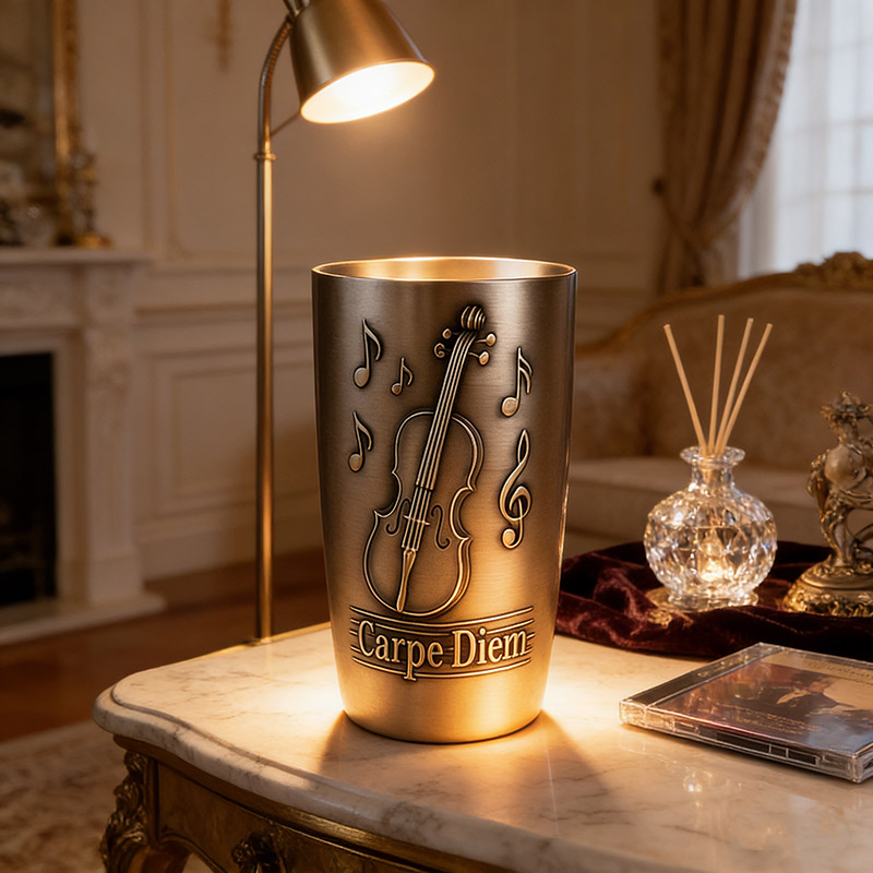 Personalized Violin Music Themed Stainless Steel Tumbler Custom Name Gift for Violinists Band Members Music Studio for Performances Birthdays Holiday Parties