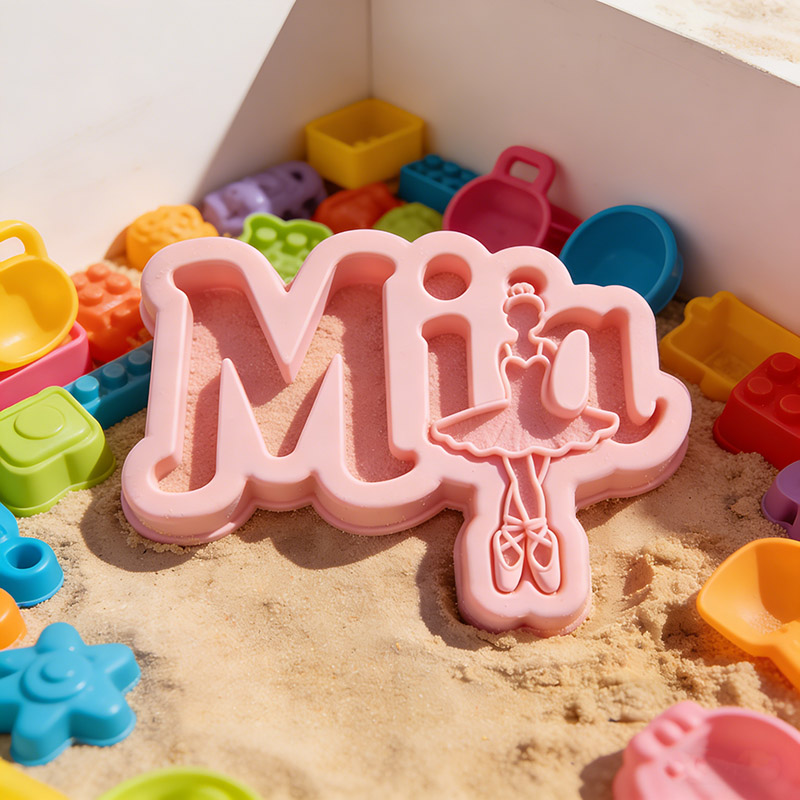 Personalized Multi-color Name 3D Printed Ballet Sand Mold 2-9 Letters Beach Vacation Essentials Play Birthday Gift for Family Kids