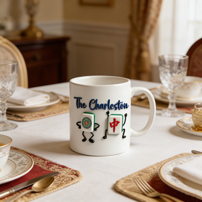 Personalized Charleston Mahjong Mug Dance Mug Custom Tiles and Text for Mahjong Lovers for Holiday Party Game Night for Family Friends