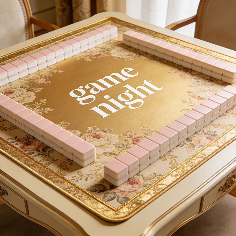 Personalized Game Night Mahjong Mat Game Mat Custom Text Gift Neoprene Game Surface Travel Portable Playing for Game Night Holiday