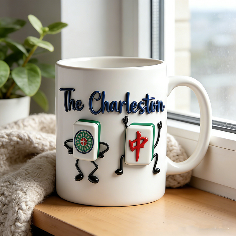 Personalized Charleston Mahjong Mug Dance Mug Custom Tiles and Text for Mahjong Lovers for Holiday Party Game Night for Family Friends