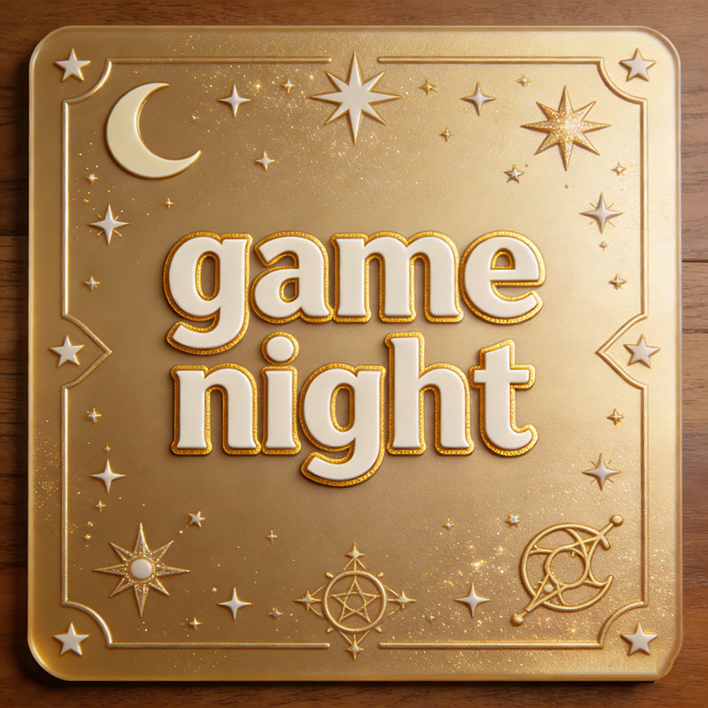 Personalized Star and Moon Magic Mahjong Mat Game Mat Custom Text Gift Neoprene Game Surface Travel Portable Playing for Game Night Holiday