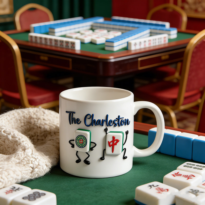 Personalized Charleston Mahjong Mug Dance Mug Custom Tiles and Text for Mahjong Lovers for Holiday Party Game Night for Family Friends