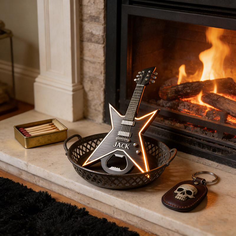 Personalized Electric Guitar Shaped Bottle Opener with Name Concert Celebrations Birthdays Holiday Parties Gift for Guitarists Band Members Music Lovers