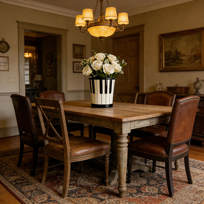 Personalized Piano Vase 3D Printed Piano Key Sculpture Flower Pot Gift for Piano Lovers and Music Enthusiasts