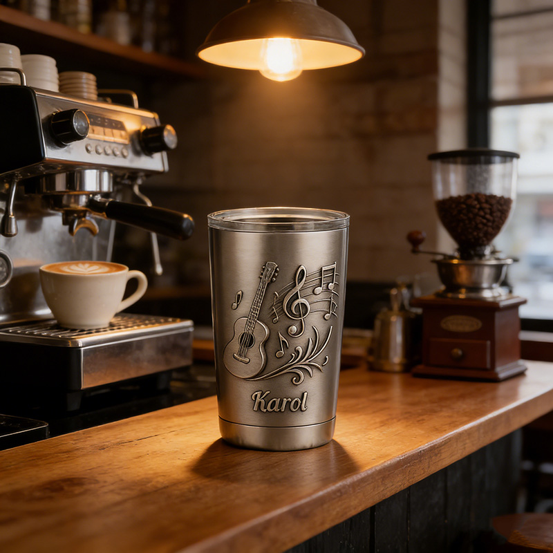 Personalized Guitar Music Stainless Steel Tumbler Custom Name Gift for Guitarists Band Members Music Lovers for Performances Birthdays Holiday Parties