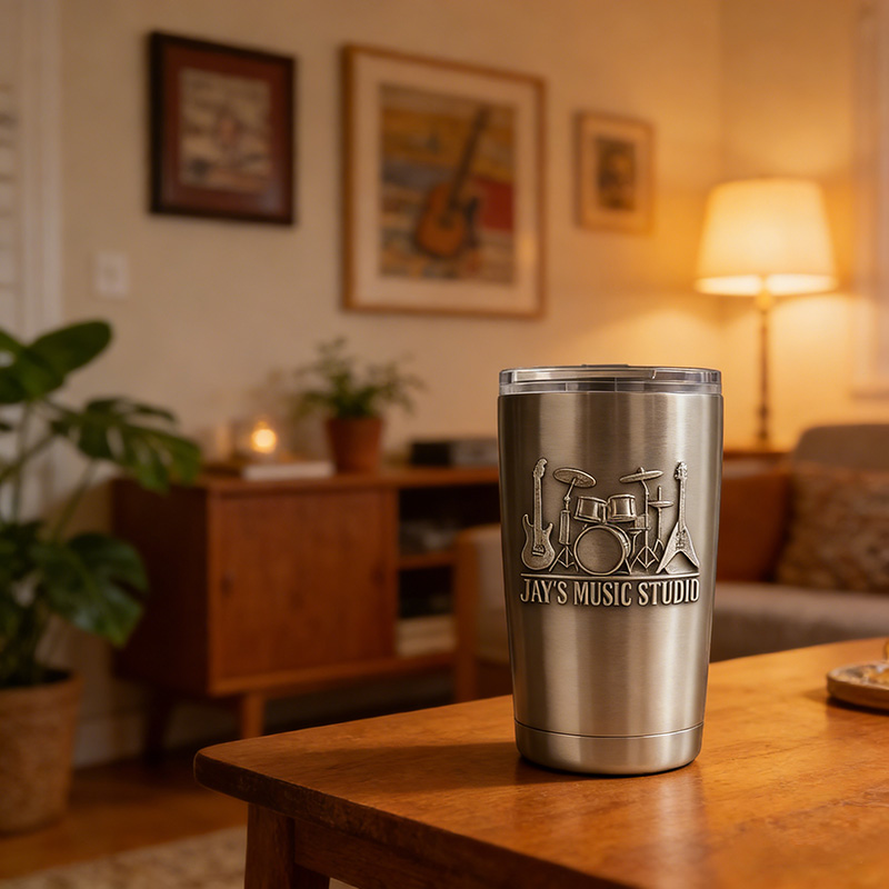 Personalized Rock Band Instrument Stainless Steel Tumbler Custom Name Gift for Guitarist Drummer Bassist Band Members Music Lovers for Performances Birthdays Holiday Parties