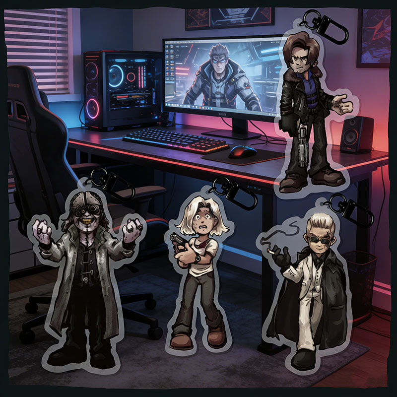 Personalized Requiem Keyrings Leon Grace Victor Gideon and Zeno Perfect Gift for Game Lovers Movie Lovers