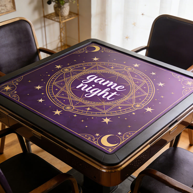 Personalized Magic Game Night Mahjong Mat Custom Title Mahjong Mat Neoprene Game Surface Travel Portable Playing