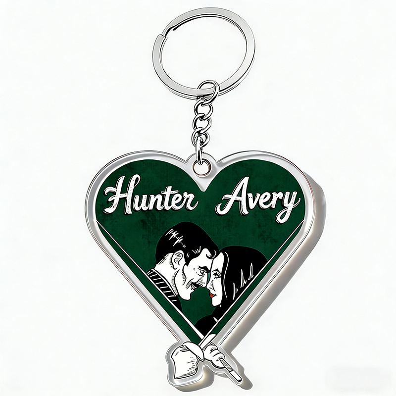 Personalized Love Gaze Keychain Custom Photo Engraved Keychain Cherished Gift for Lovers