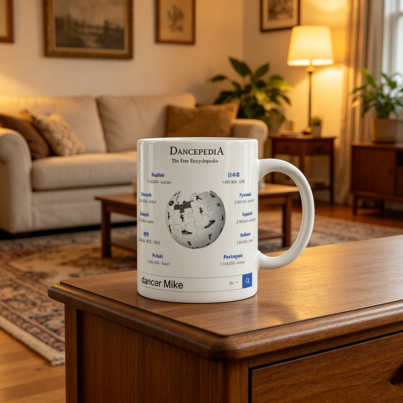 Personalized Wikipedia Dancepedia mug Custom with Text Gift for Dancers for Him Her