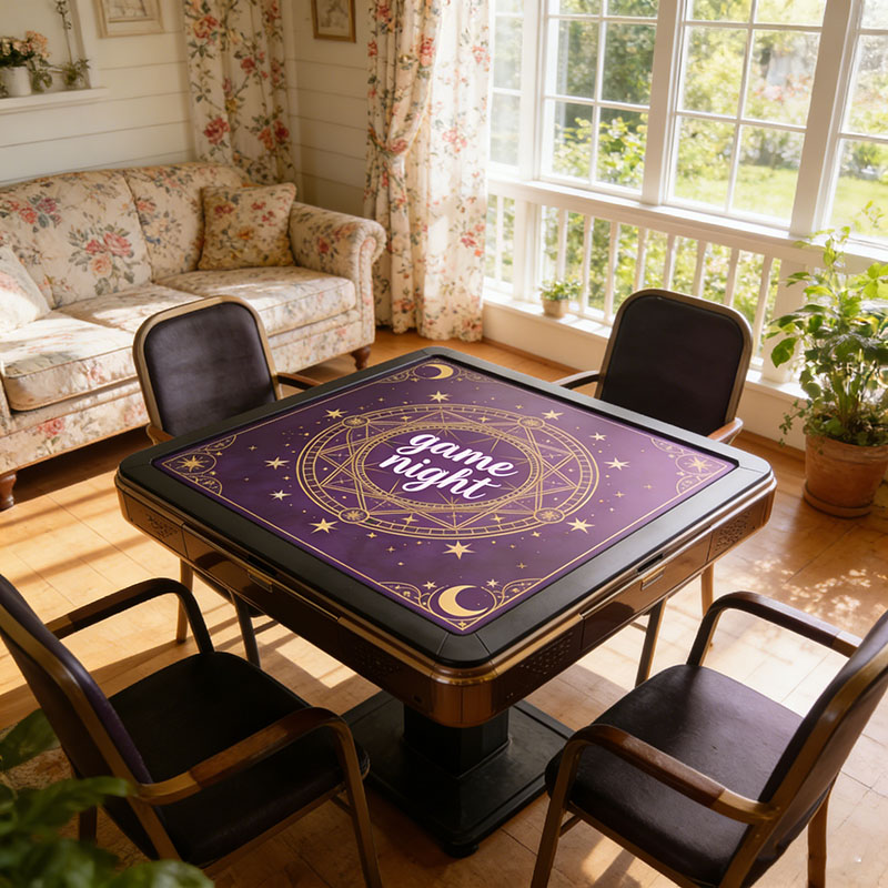 Personalized Magic Game Night Mahjong Mat Custom Title Mahjong Mat Neoprene Game Surface Travel Portable Playing