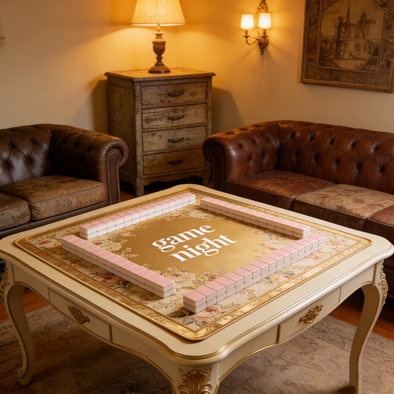 Personalized Game Night Mahjong Mat Game Mat Custom Text Gift Neoprene Game Surface Travel Portable Playing for Game Night Holiday