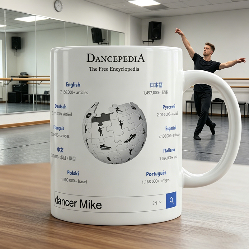 Personalized Wikipedia Dancepedia mug Custom with Text Gift for Dancers for Him Her
