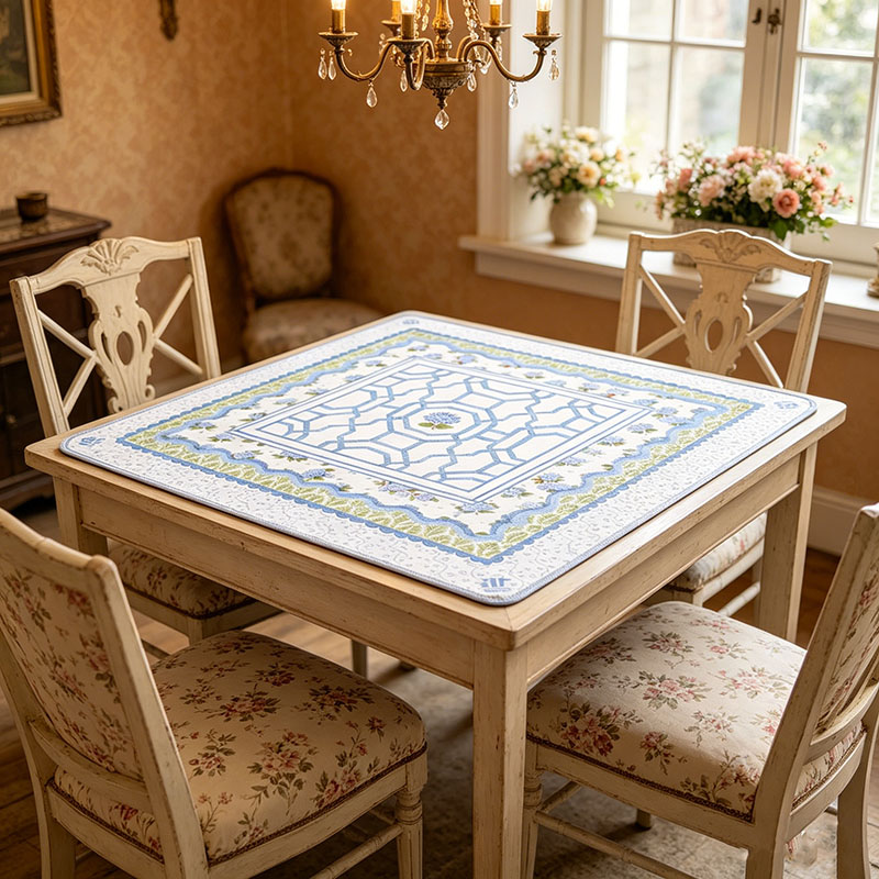 Personalized Hamptons Hydrangea Mahjong Mat Blue & White Mahjong Mat Coastal Mahjong Table Mat Grandmillennial Mahjong Decor House of Hydrangea for Mahjong Players
