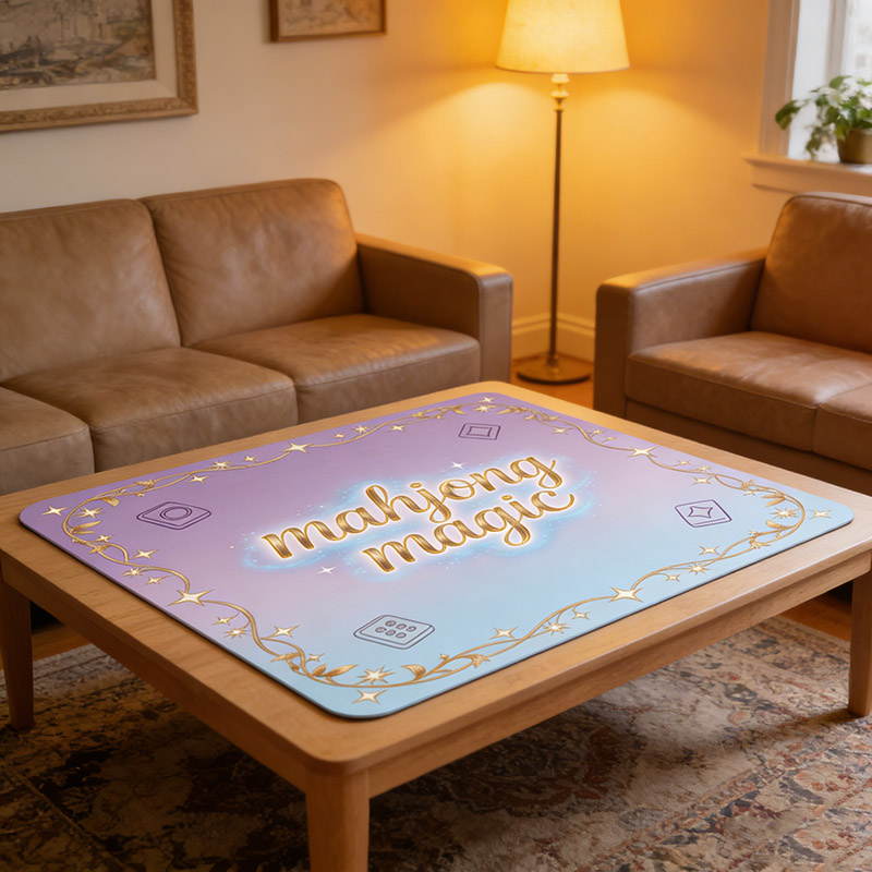 Personalized Mahjong Magic Mahjong Mat Custom Title Mahjong Mat Neoprene Game Surface Travel Portable Playing for Game Night