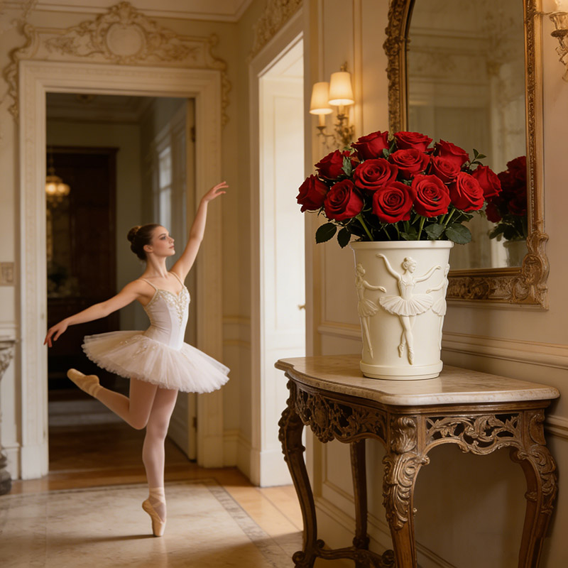 Personalized Multi-Color Ballerina Vase 3D Printed Ballet Dancer Sculpture Flower Pot Gift for Ballet Enthusiasts